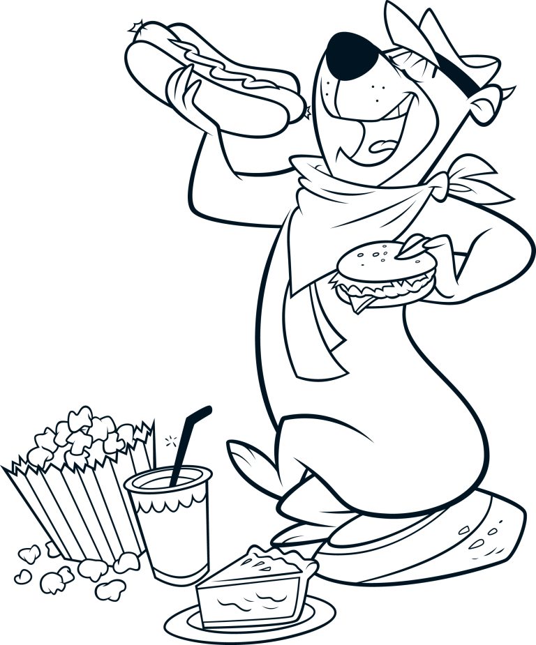 Yogi Bear coloring page 1
